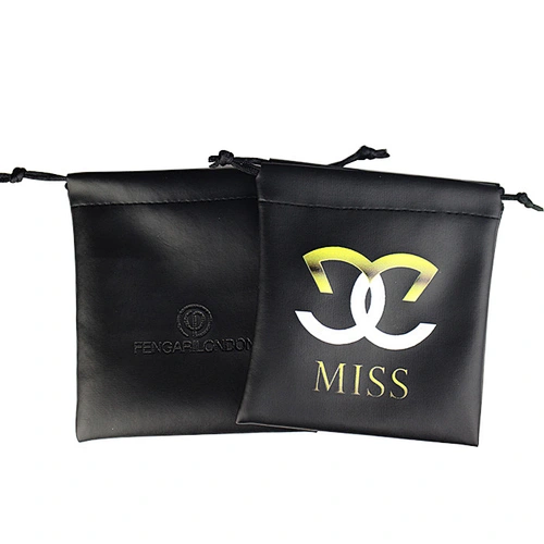 Miss Jewelry Jewellery Packaging Leather Custom Printed Jewelry Pouch With Logo