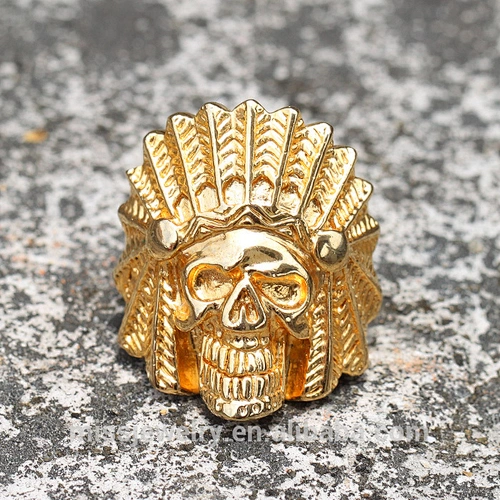 India chief skull fancy gold ring designs, gold finger rings design for men with price