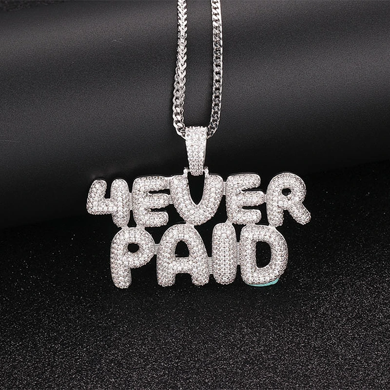 Low MOQ New Custom Iced Out Urban Jewelry Initial Letter Pendant Hip Hop