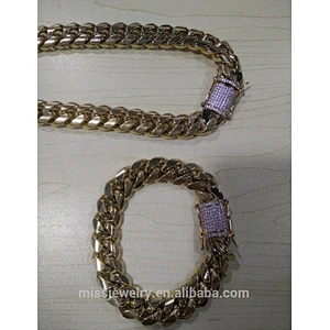 Miss jewelry fashion men heavy gold chain designs, 18k italian gold chain