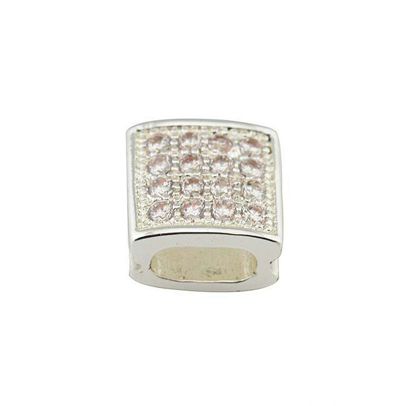 Miss Jewelry 14K CZ micro pave gold spacer beads