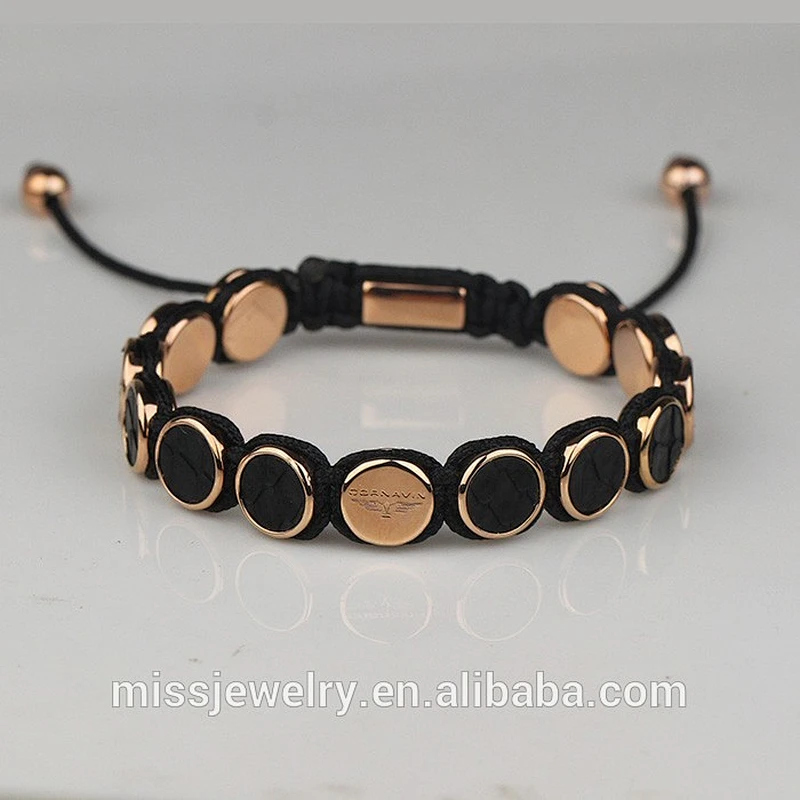 Missjewelry round bead mens bracelet stingray leather, wholesale leather engravable bracelets