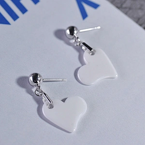 Custom paved diamond rose gold jewelry wedding women pottery earrings
