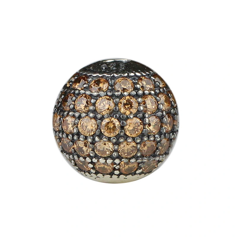 Wholesale Suppliers Pave Diamond Loose Black Metal Beads for Jewelry Making Logo