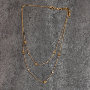 Jewelry Double Gold Chains Necklace for Women