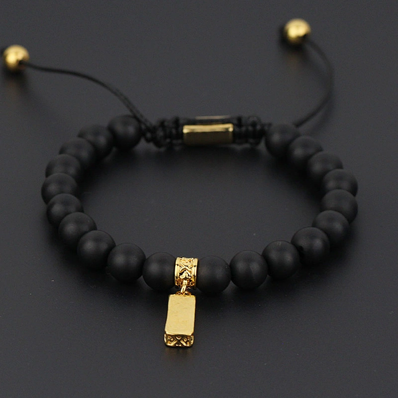 Miss Jewelry stainless steel stretch engraved beaded bracelet , bracelet for men