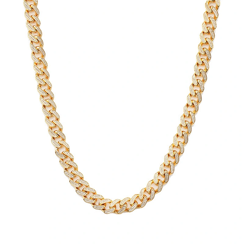 Hip Hop Jewelry 12mm Double CZ Cuban Mens Chain 2 Row