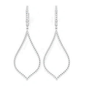 Miss Jewelry High Quality Cheap Cubic Zirconia Brass Beautiful Gold Plated Drop Gemstone Earrings