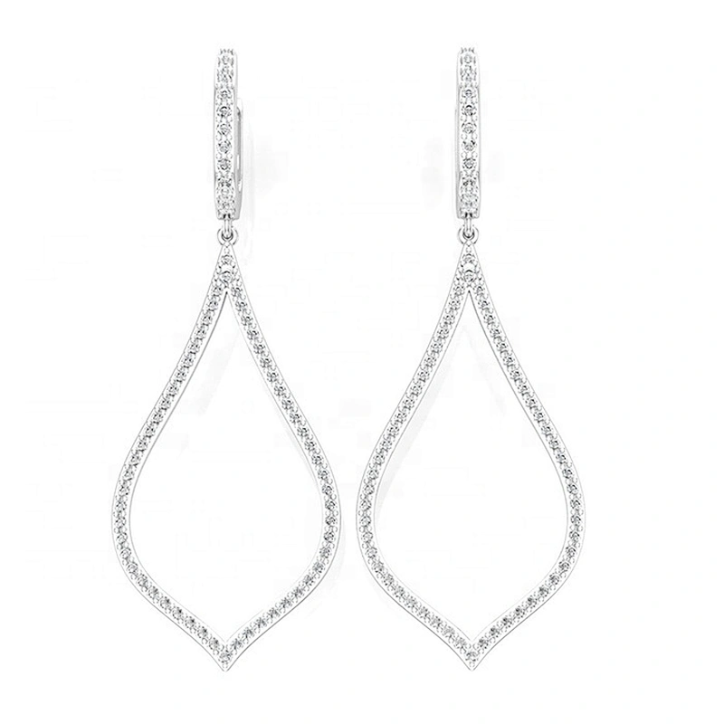 Miss Jewelry High Quality Cheap Cubic Zirconia Brass Beautiful Gold Plated Drop Gemstone Earrings
