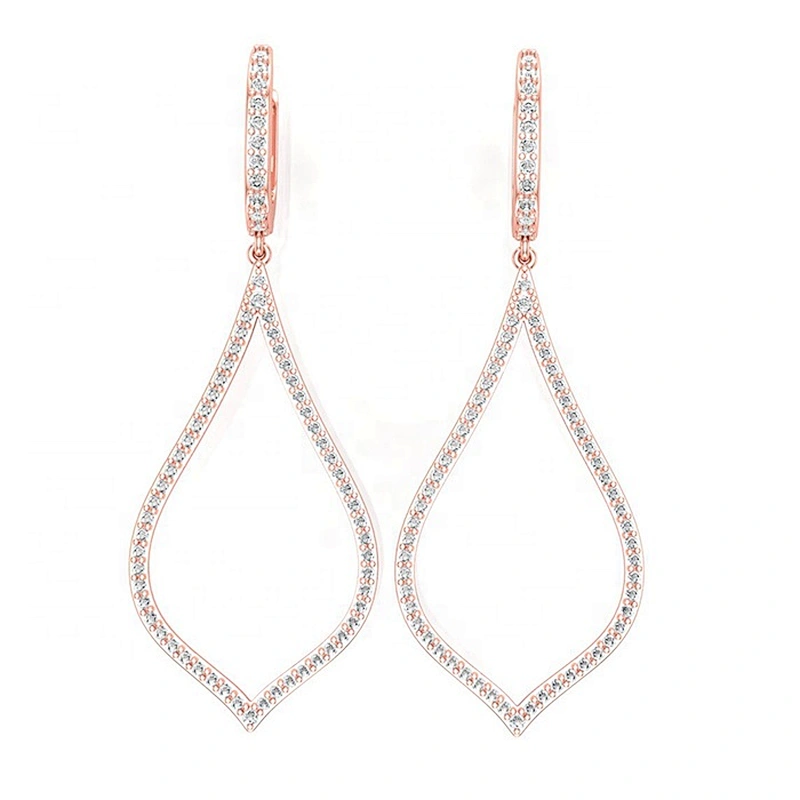 Miss Jewelry High Quality Cheap Cubic Zirconia Brass Beautiful Gold Plated Drop Gemstone Earrings