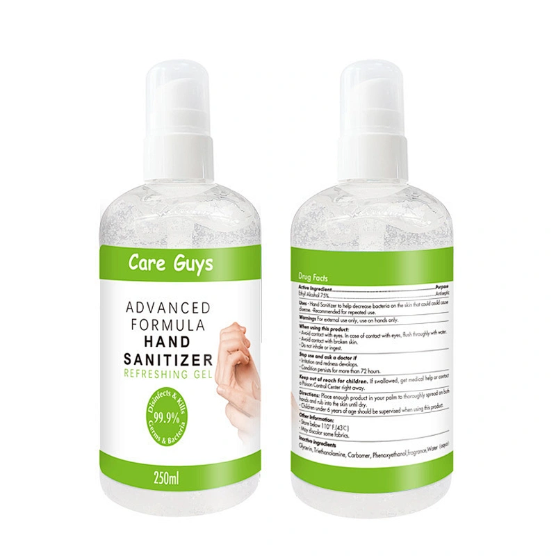 250ML hand sanitizer 70% alcohol bulk waterless cleaning gel personal care hand sanitizer