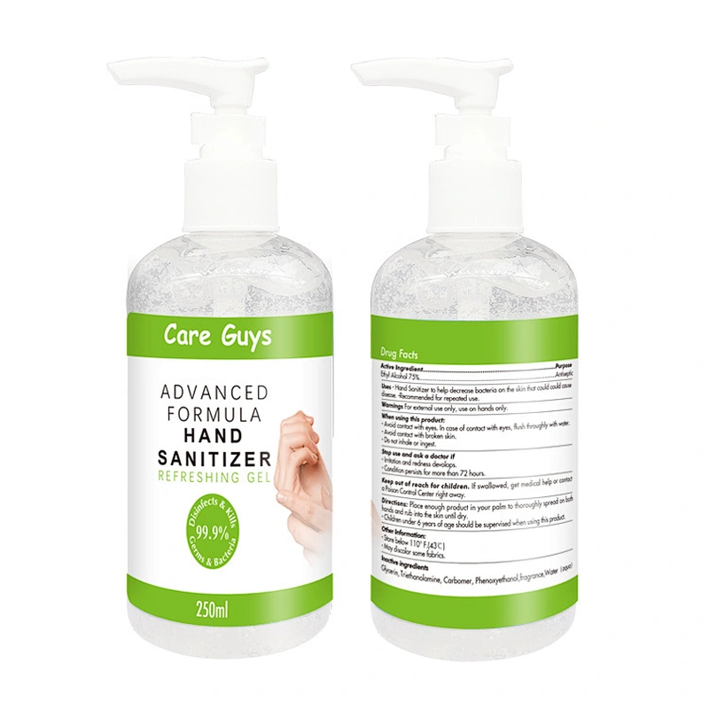 250ML hand sanitizer 70% alcohol bulk waterless cleaning gel personal care hand sanitizer