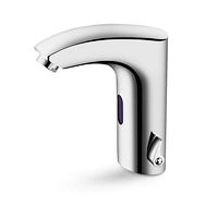 Sensor Touchless Bathroom Sink Faucet with Hole Cover Plate, Chrome Hands Free Bathroom Water Tap with Control Box and Temperature Mixer, 1-Hole/3-Hole Vanity Faucet, Battery Powered
