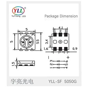 Led chip epistar 0.3w smd led 5050