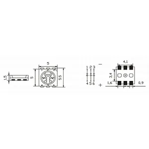 Top-selling  0.2W 6pin 10 mil Taiwan Epistar 5050 rgb