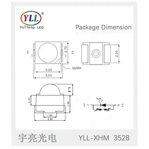 Automotive leds 0.1w 0.2w 60 degree 2000-3500mcd red 3528 led lens