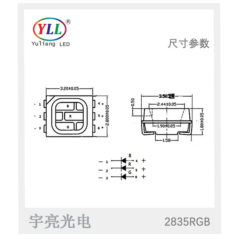 wholesale high competitive 0.2 Watt epistar chip  led smd 2835 rgb