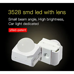 0.1w 60 degree red yellow 2000-2500mcd 3528 dome smd led Lens
