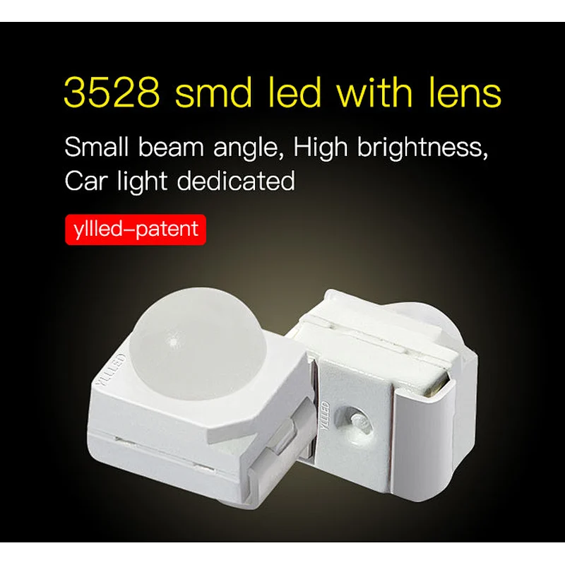 0.1w 60 degree red yellow 2000-2500mcd 3528 dome smd led Lens