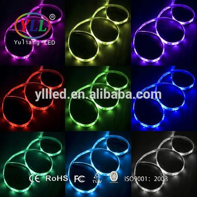 YLL LED branded rgb flexible 5050 led strip 5m/roll 12v led ribbon rgb smd 5050 led strip light