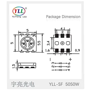 Light source 3000K high luminous efficiency smd 5050 led