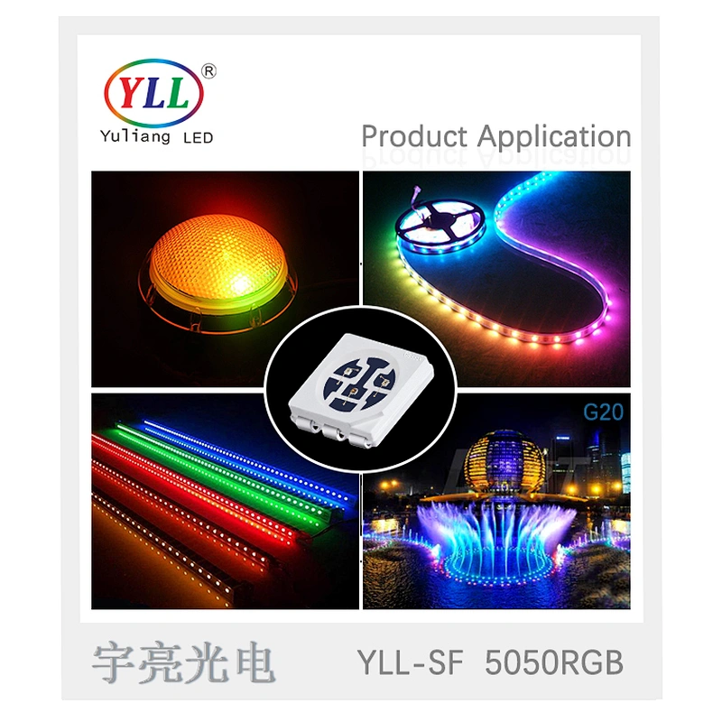 China led factory supply 6pin 0.2w RGB 5050 led