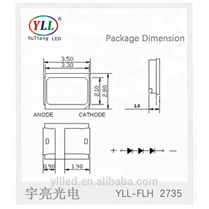 lighting emitting diode placc2 0.2w/0.5w yellow epistar 2835 led chip