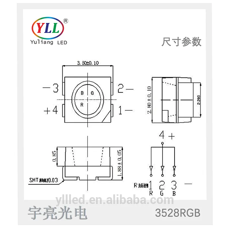 smd led manufacturer plcc4 epistar 3528 rgb chip