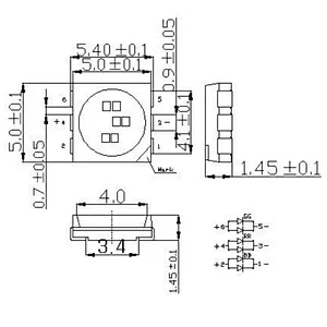 6pin outdoor waterproof epistar chip led 5050 rgb