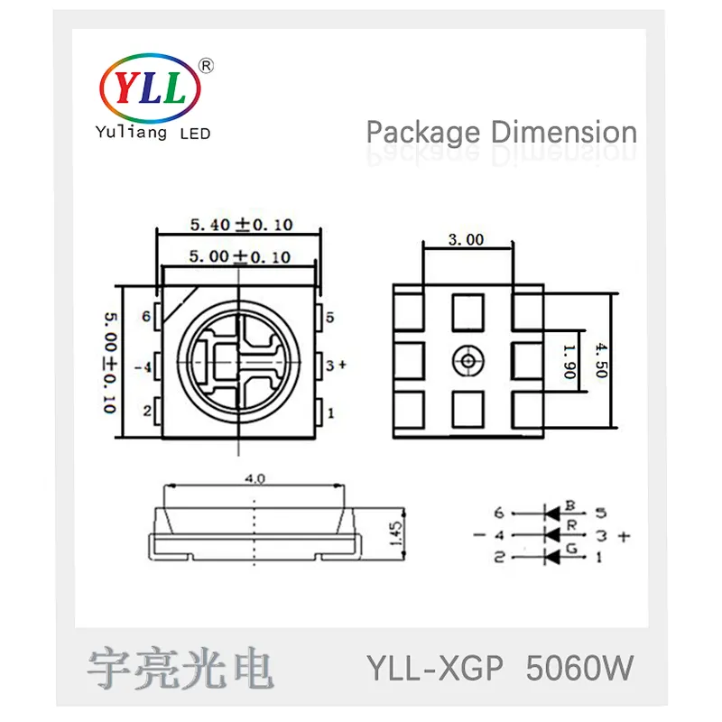 Shenzhen manufacturer 0.2w white 5060 5050 smd led specifications
