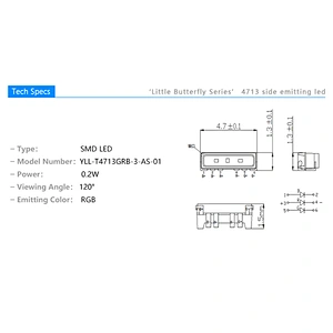Epistar chip 0.2w plcc 6 4713 side emitting rgb smd led datasheet