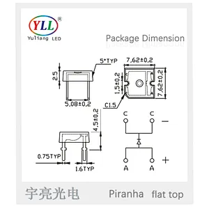 Suitable car light hot sale 140 angle 0.1w bread piranha led chip