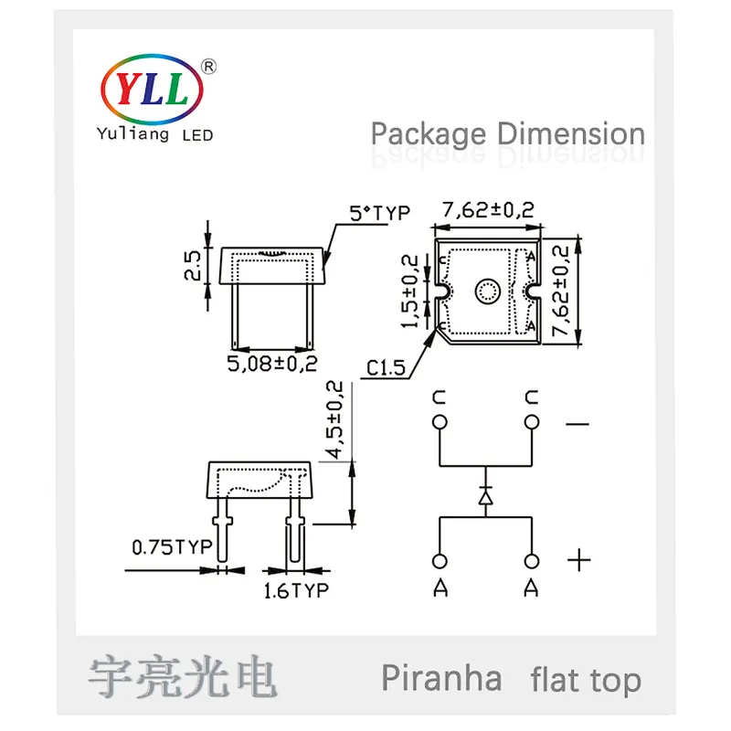 Suitable car light hot sale 140 angle 0.1w bread piranha led chip