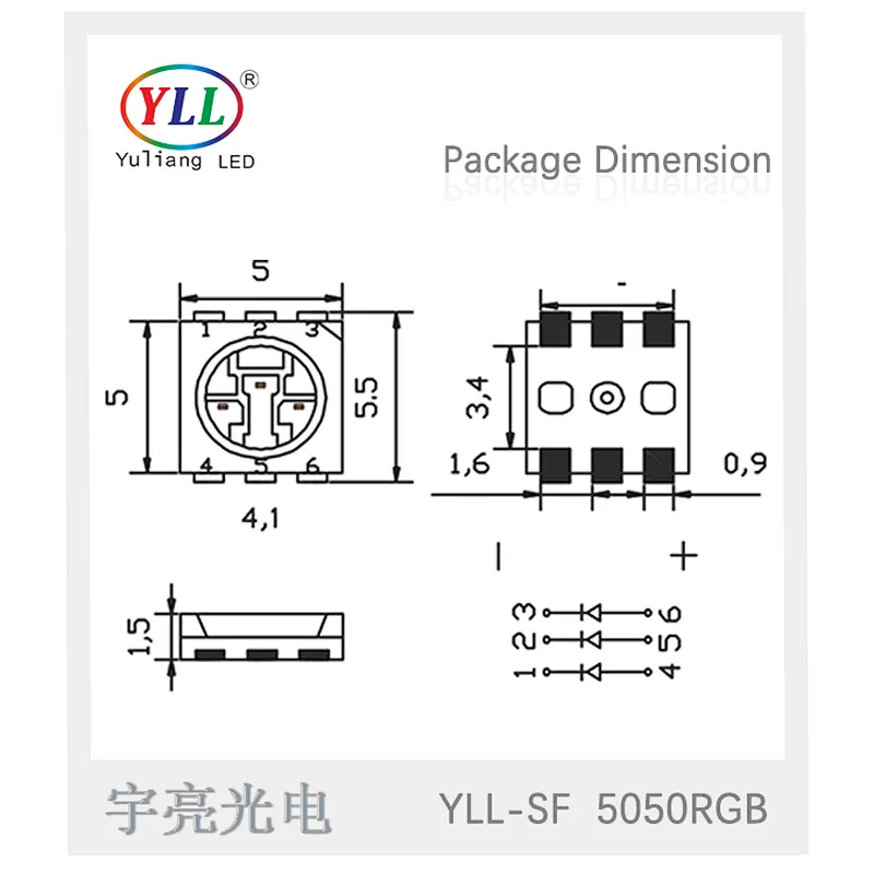 Factory direct sale full color epistar 5050 rgb led