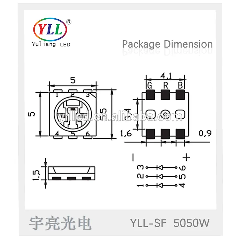 5050 three chips smd led chip plcc6 only for led car light