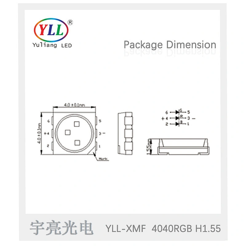 High lumens 0.2w 4040 RGB SMD LED for led panel and pcb board