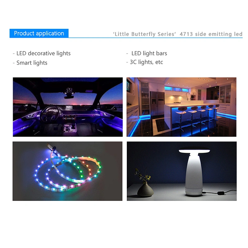 Epistar chip 0.2W tri-color side emitting RGB 4713 smd led