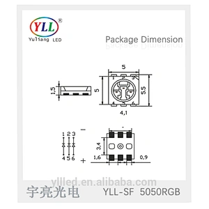 Epistar chip 5050 3v rgb led 20mA/60mA/150mA/350mA with LM80 approved