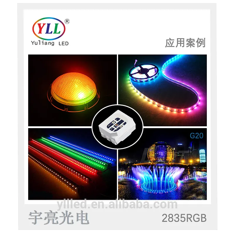 yuliang factory price epistar chip 6pin plcc6 3528 rgb led