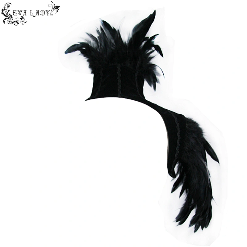 Asymmetrical feather collar on one side