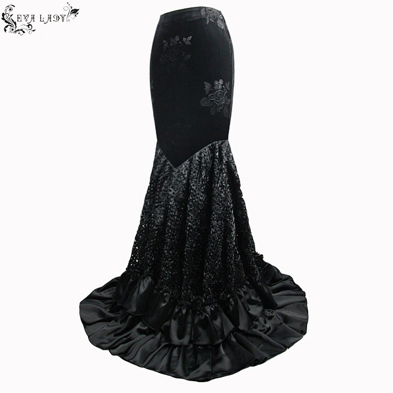 Special plane woven lace pleated half - length fish tail material
