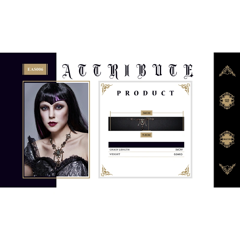 Goth gold necklace