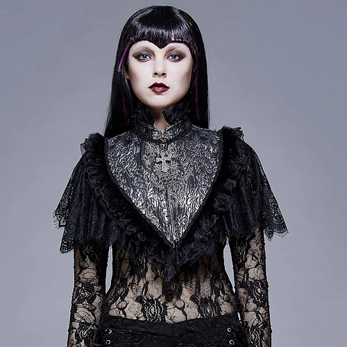 Silver court lace shawl