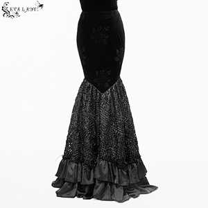 Special plane woven lace pleated half - length fish tail material