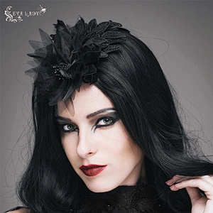 Gothic rose feather hair plug