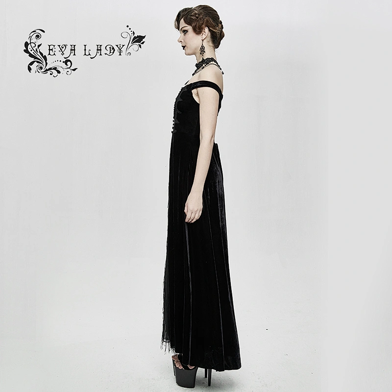 A word shoulder chest list cord velvet with tassel dress