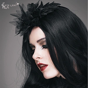 Gothic rose feather hair plug