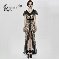 Color black waves bud silk dress