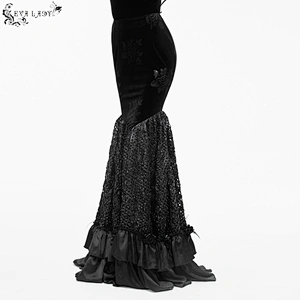 Special plane woven lace pleated half - length fish tail material