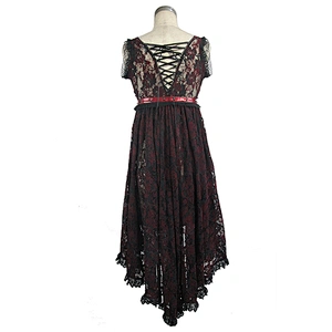 S a lolita T-shirt with front, middle and bright leather lace-up